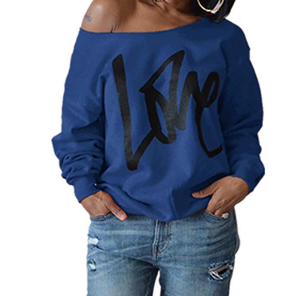 Beautiful Women Love Sweatshirt Letters Print